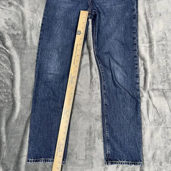 Levi's 501 Jeans Womens W25 L30 Blue Medium Wash Straight Button Fly Classic - Picture 5 of 14